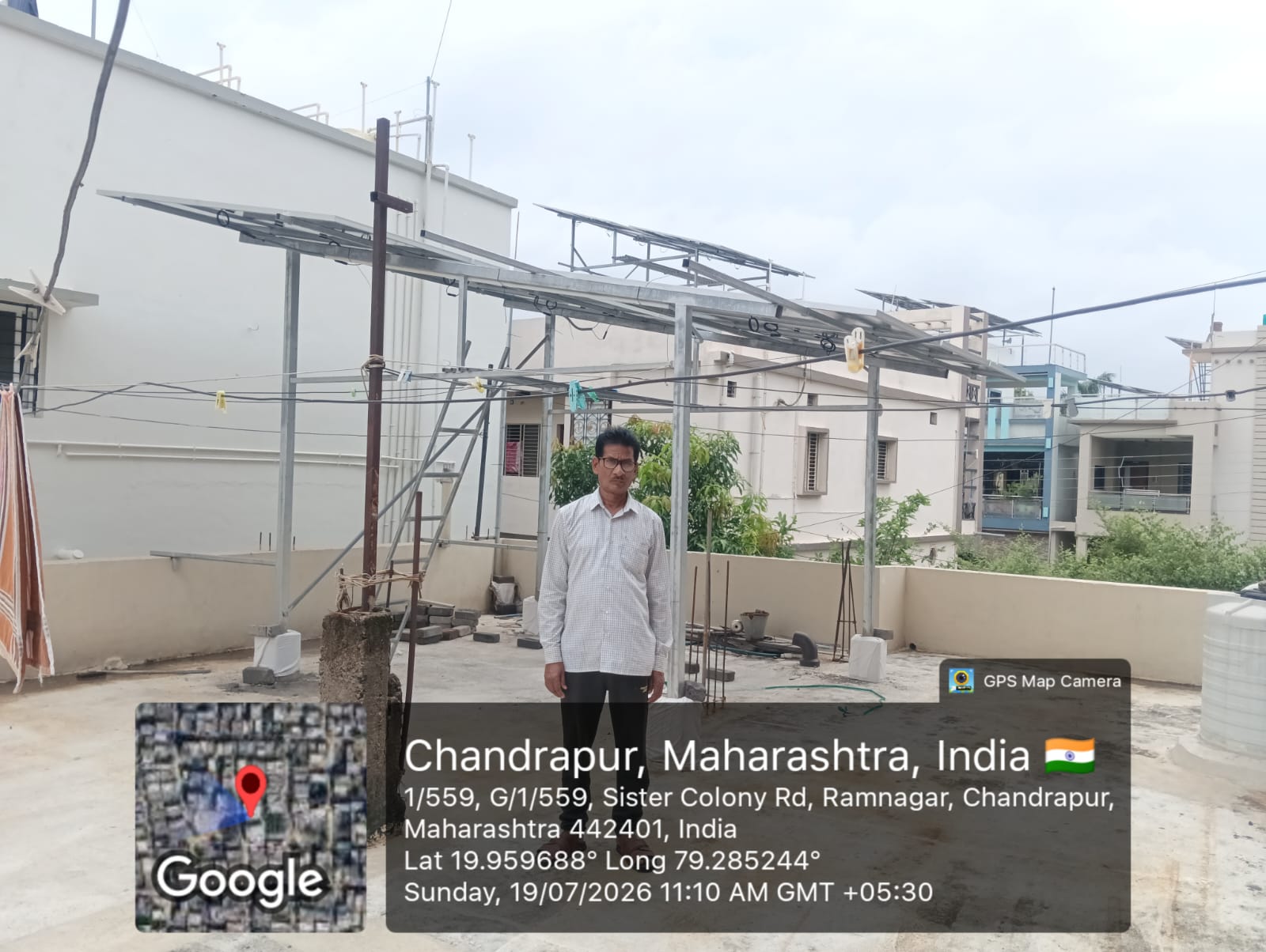 Residential rooftop solar installation